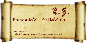 Maracskó Zoltána névjegykártya